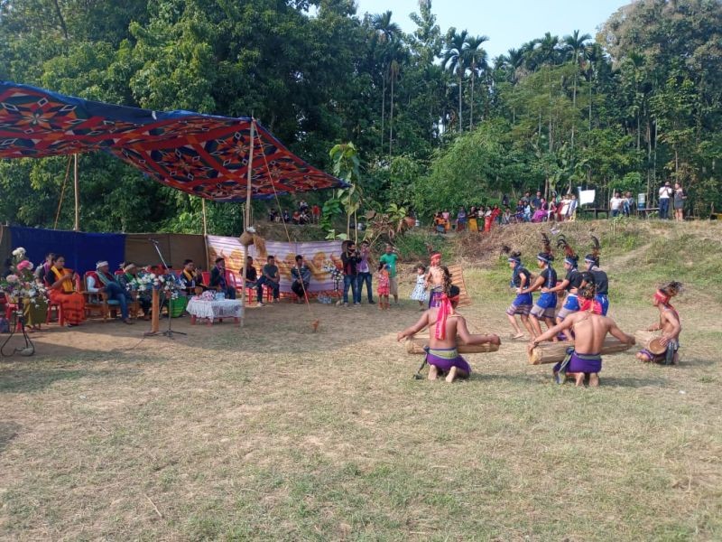 People in traditional attire participate in the Wangala, a post harvest festival of the Garo community on November 21. The festival was celebrated under the common theme, ‘our culture is the soul of our tribe.’